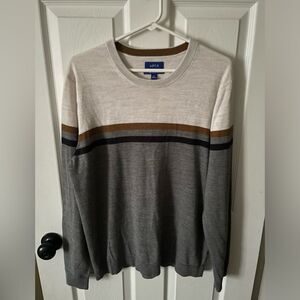 Men's Apt. 9 Merino Wool Blend Colorblock Pattern Crewneck Sweater Size XL